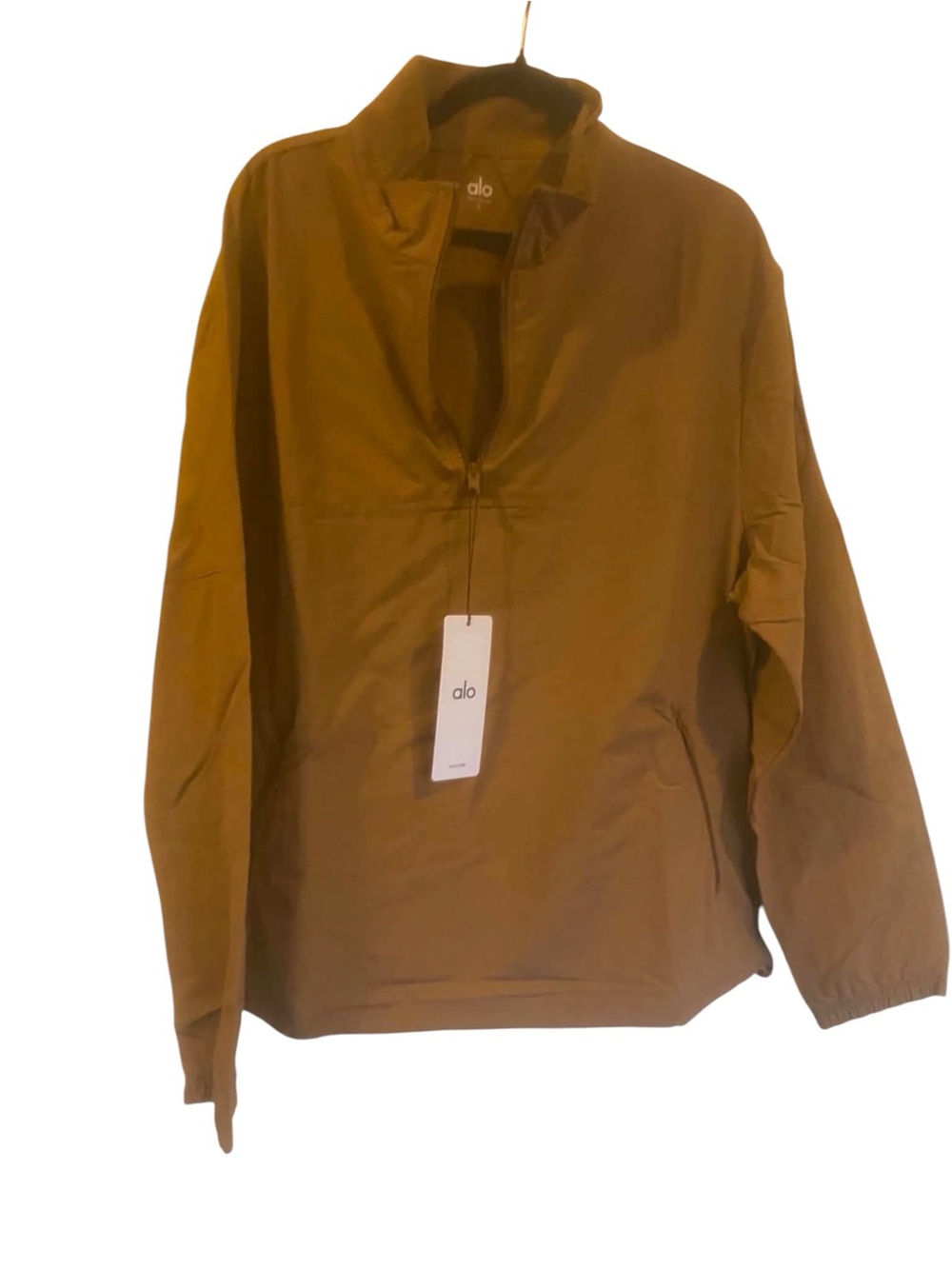 NWT Alo Yoga Lightweight Takeaway Track Pullover JAVA BROWN Size Large